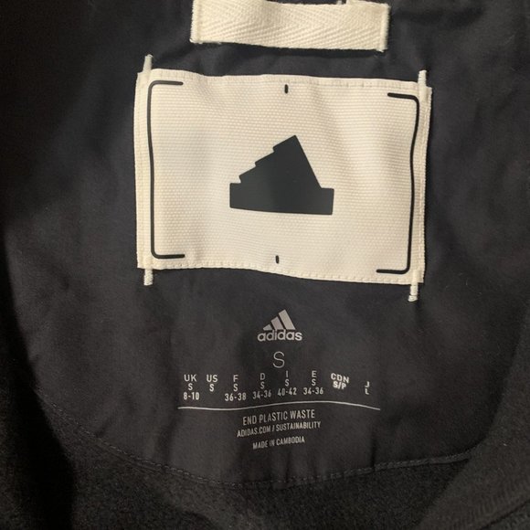 Adidas Cropped Half Zip Small Streetwear Women's Cotton Blend Sweatshirt  EUC - Picture 5 of 16